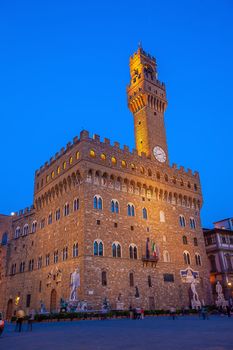 Palazzo Vecchio in downtown Florence city in Tuscany Italy 