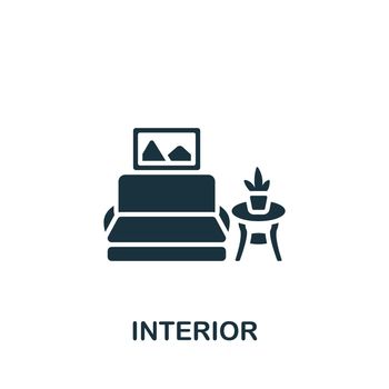Interior icon. Monochrome simple Interior icon for templates, web design and infographics