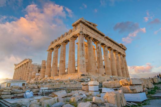Parthenon temple at Acropolis Hill in Athens