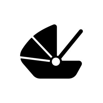 Carrycot baby vector isolated glyph icon. Graph symbol for children and newborn babies web site and apps design, logo, app, UI