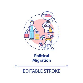 Political migration concept icon
