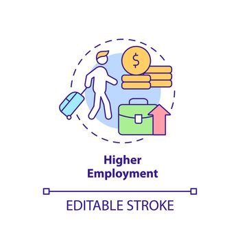 Higher employment concept icon