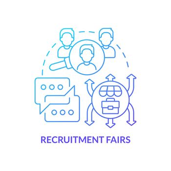 Recruitment fairs blue gradient concept icon