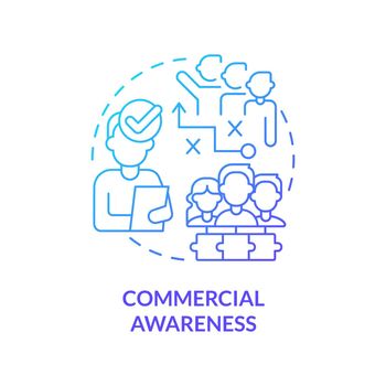 Commercial awareness blue gradient concept icon