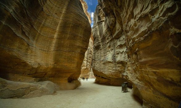 Tourists visiting Petra Jordan 25 February 2020