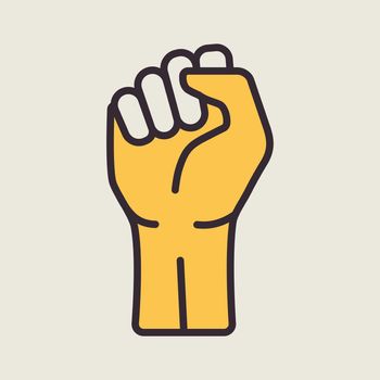 Fist raised up isolated vector icon