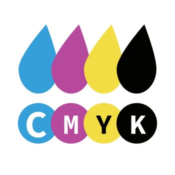 CMYK ink icon set. Vector.