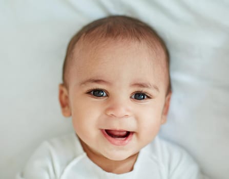 Shot of an adorable baby boy at home.