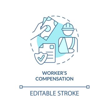 Worker compensation turquoise concept icon