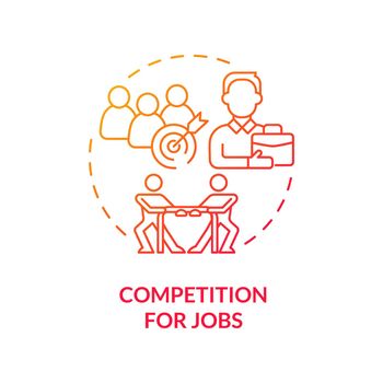 Competition for jobs red gradient concept icon