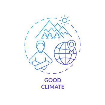 Good climate blue gradient concept icon