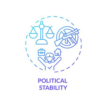 Political stability blue gradient concept icon