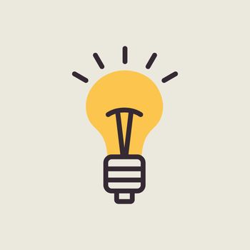 Idea, Lightbulb vector icon. Business sign