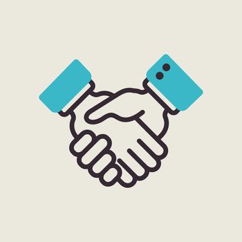 Business handshake, contract agreement icon