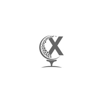 Letter X and golf ball icon logo design