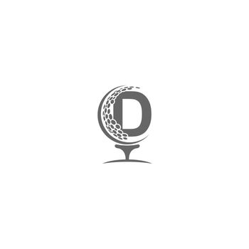 Letter D and golf ball icon logo design