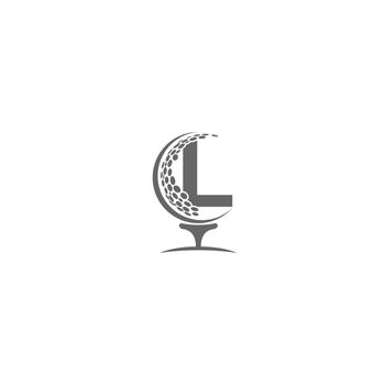 Letter L and golf ball icon logo design
