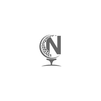 Letter N and golf ball icon logo design 