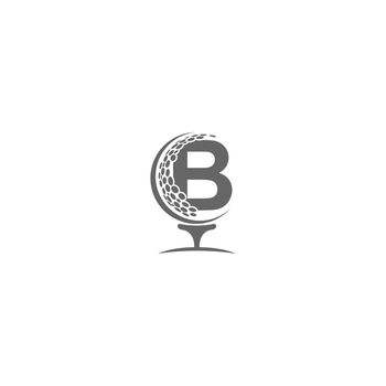 Letter B and golf ball icon logo design 