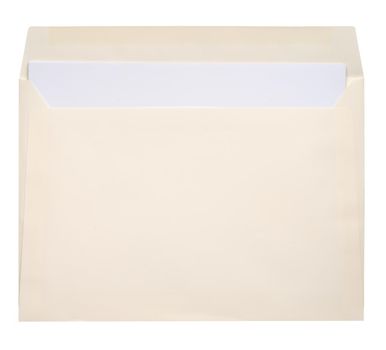 White envelope C4 isolated background. top view