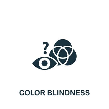 Color Blindness icon. Monochrome simple icon for templates, web design and infographics