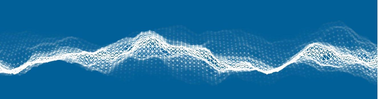 Technology background vector illustration. Digital blue web banner. Sound waves and motion waves.