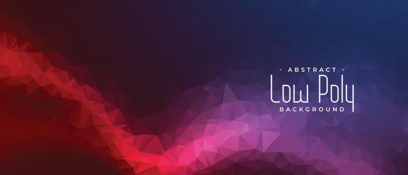 low poly abstract wavy triangle shapes banner