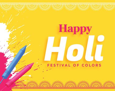 happy holi colorful pichkari decorative card design