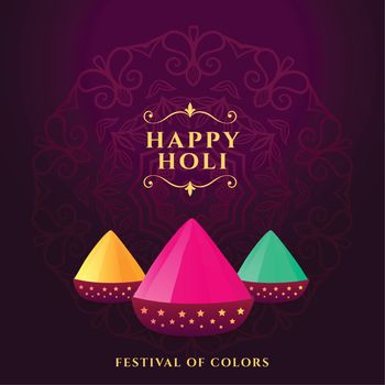 traditional happy holi festival greeting design