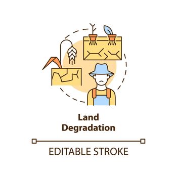 Land degradation concept icon