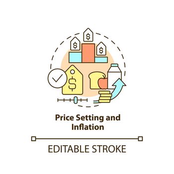 Price setting and inflation concept icon