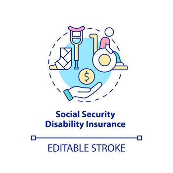 Social security disability insurance concept icon