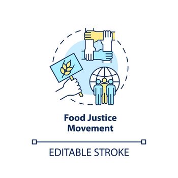 Food justice movement concept icon