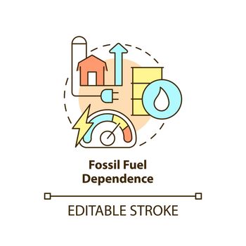 Fossil fuel dependence concept icon