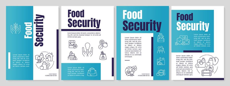 Food security blue brochure template