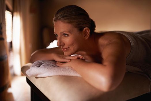 Taking time out at the day spa. Cropped shot of a woman in a day spa.