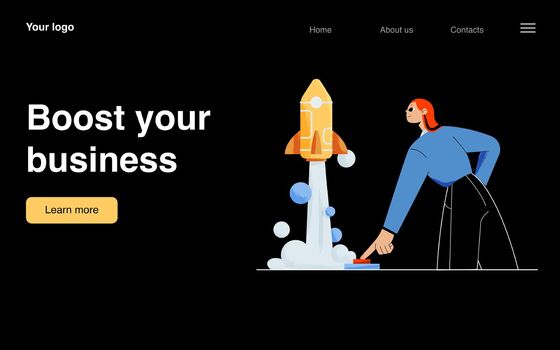 Boost your business landing page, startup success,