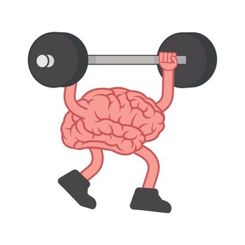 brain with Weights Lifting over head 