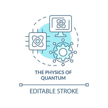 Physics of quantum turquoise concept icon