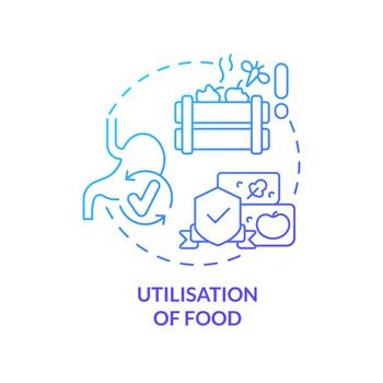 Utilisation of food blue gradient concept icon