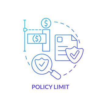 Policy limit blue gradient concept icon