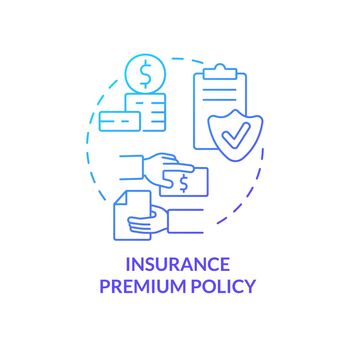Insurance premium policy blue gradient concept icon