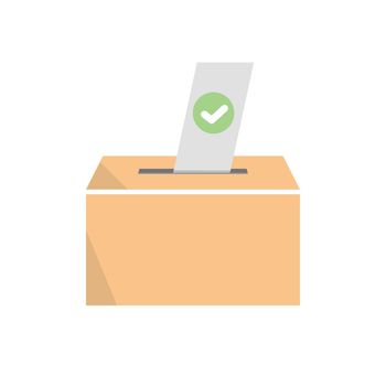 Ballot box and ballot with check mark. Election. Vote.