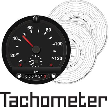 Tachometers or revolution meters on cars.