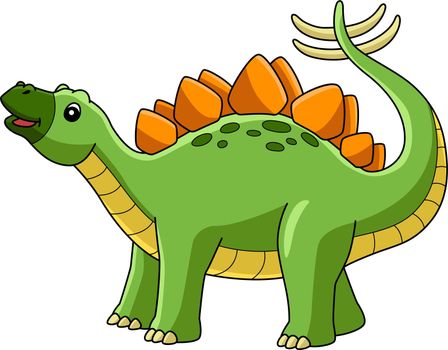 Stegosaurus Dinosaur Cartoon Colored Clipart