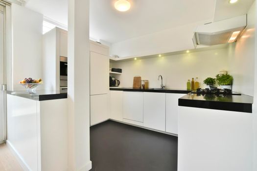 White kitchen with glossy finish