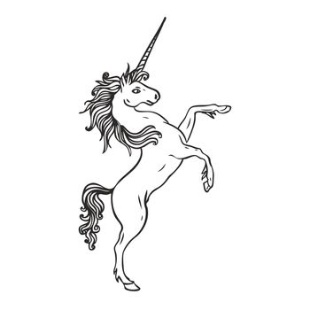 Element for shields with Pegasus or Unicorn. Vector illustration.
