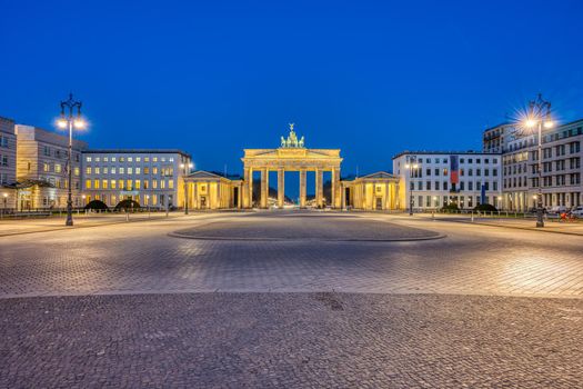 The Pariser Platz in Berlin at twilight
