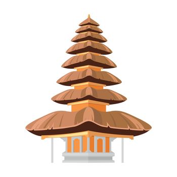 Chinese temple semi flat color vector object