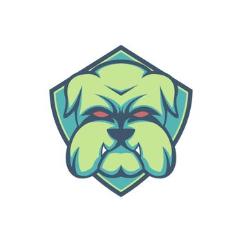 bulldog green shield esport mascot